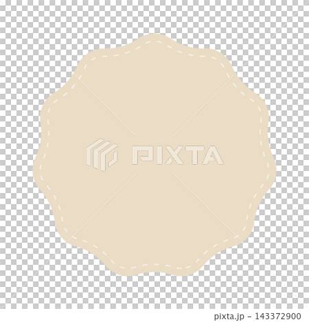 Simple beige emblem-style decoration - stylish frame and embellishments with dotted stitching. Simple beige emblem-style decoration - stylish frame and embellishments with dotted stitching. 143372900