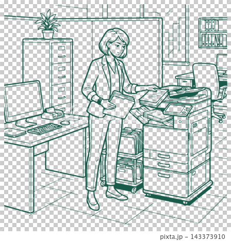 Office Worker Using Printer Office Worker Using Printer 143373910