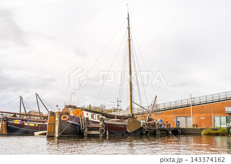 Boats Moored in a Harbor Boats Moored in a Harbor 143374162