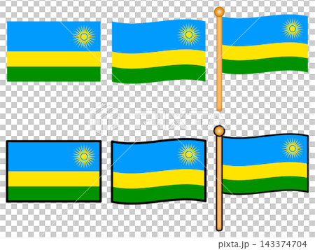 Rwanda flag illustration set Rwanda flag illustration set 143374704