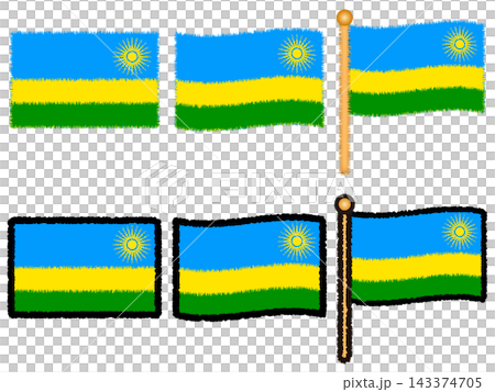 Rwanda flag illustration set 2 143374705