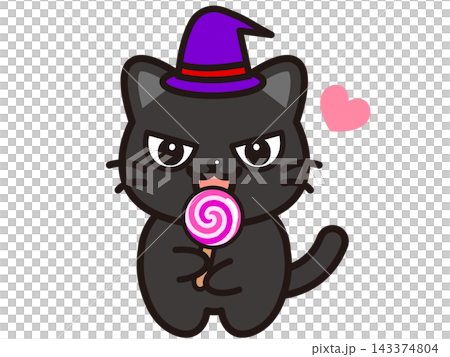 可愛的黑貓插畫素材 可愛的黑貓插畫素材 143374804