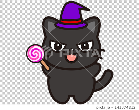 Cute black cat illustration material 5 Cute black cat illustration material 5 143374812