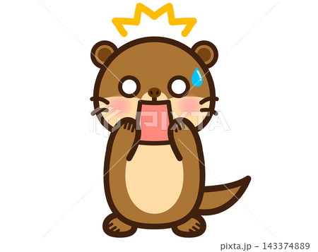 可愛いカワウソのイラスト素材5 可愛いカワウソのイラスト素材5 143374889