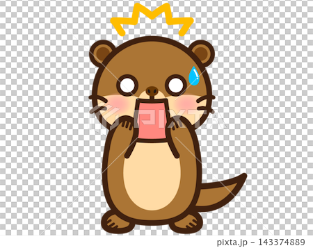 可愛いカワウソのイラスト素材5 可愛いカワウソのイラスト素材5 143374889