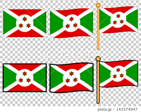 Burundi flag illustration set Burundi flag illustration set 143374947