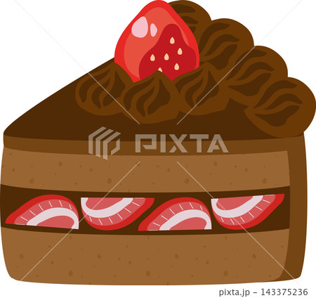 チョコレートケーキのイラスト 143375236