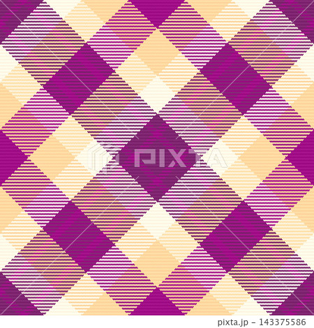 A stylish diagonal plaid seamless pattern in rich purple and creamy beige tones. A stylish diagonal plaid seamless pattern in rich purple and creamy beige tones. 143375586