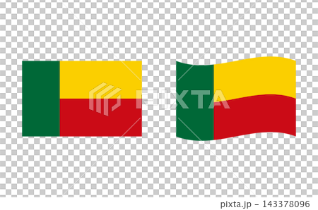 A set of illustrations of the flag of Benin. A set of illustrations of the flag of Benin. 143378096