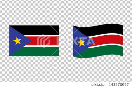 A set of illustrations of the South Sudanese flag. A set of illustrations of the South Sudanese flag. 143378097