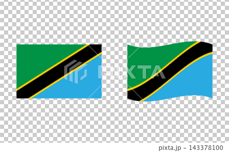 A set of illustrations of the Tanzanian flag. A set of illustrations of the Tanzanian flag. 143378100