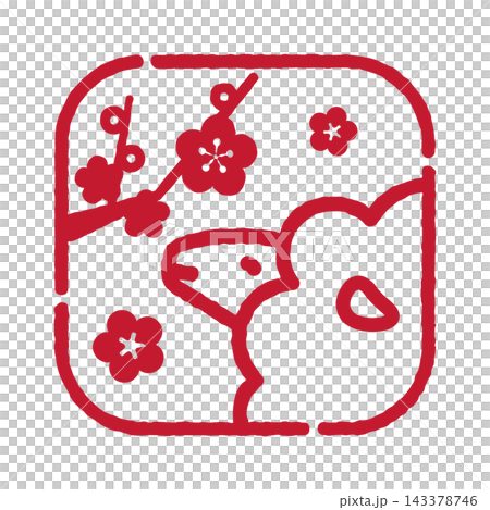 Sheep stamp-style illustration, square, transparent background Sheep stamp-style illustration, square, transparent background 143378746