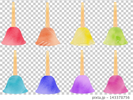 Colorful 8-color set of music bells/handbells (illustration 02) Colorful 8-color set of music bells/handbells (illustration 02) 143378756