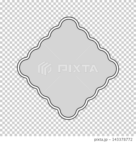 Gray diamond with a double wavy frame - Simple and stylish illustration material for backgrounds and decorative embellishments. Gray diamond with a double wavy frame - Simple and stylish illustration material for backgrounds and decorative embellishments. 143378772