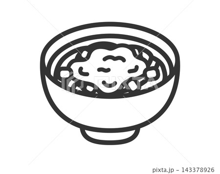 チーズカレーうどんのアイコン（線画）のイラスト 143378926