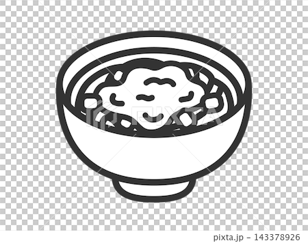 チーズカレーうどんのアイコン（線画）のイラスト 143378926