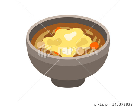 チーズカレー蕎麦のアイコンのイラスト チーズカレー蕎麦のアイコンのイラスト 143378938