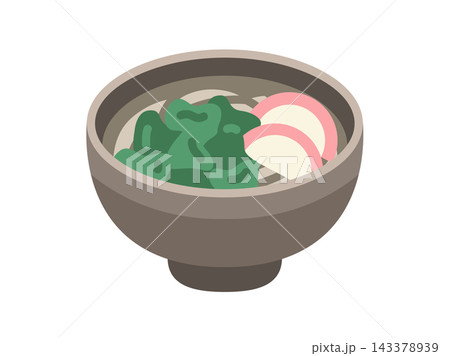 ワカメうどんのアイコンのイラスト ワカメうどんのアイコンのイラスト 143378939