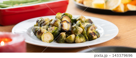 Roasted Brussels sprouts. Roasted Brussels sprouts. 143379696