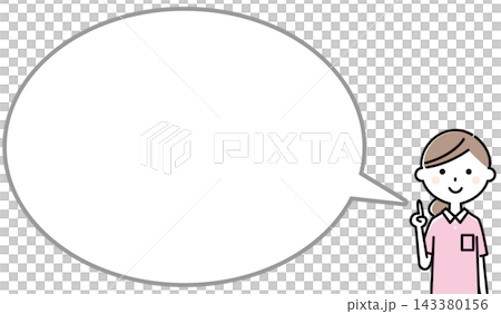 Caregiver pointing; pointing; speech bubble Caregiver pointing; pointing; speech bubble 143380156