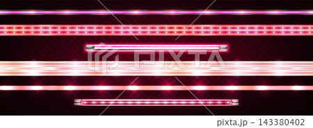 Vibrant LED strip lights with neon glow effects. Vibrant LED strip lights with neon glow effects. 143380402