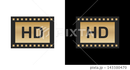Hd Filmstrip Video Quality Badge. Isolated Vector Illustration 143380470