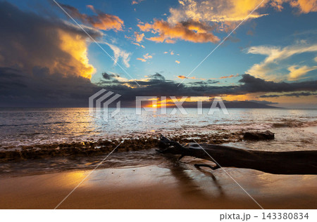 sunset on the beach sunset on the beach 143380834