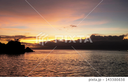 sunset on the sea sunset on the sea 143380838