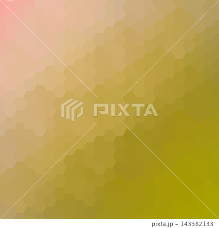 Abstract geometric background of hexagons with soft gradient transition from pink to olive green color. EPS 10 143382133