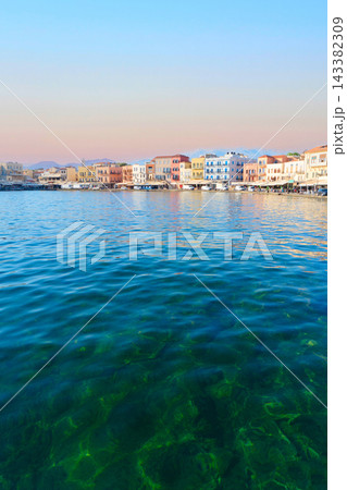 venetian habour of Chania, Crete, Greece venetian habour of Chania, Crete, Greece 143382309