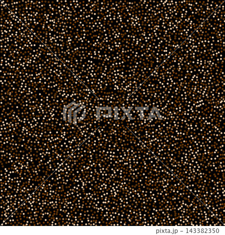 Stylish abstract golden and beige glitter dotted pattern with confetti on a dark black background. EPS 10 143382350