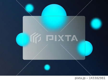 Modern vector background in glass morphism style with frosted glass panel and neon spheres. EPS 10 Modern vector background in glass morphism style with frosted glass panel and neon spheres. EPS 10 143382981