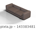 白い背景に置かれた茶色のソファ 143383481