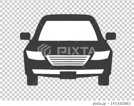 從正面看的汽車插圖(圖示)。 從正面看的汽車插圖(圖示)。 143383863