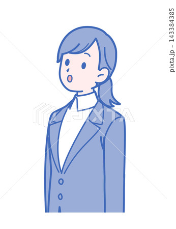 斜め上を見るスーツ姿の女性 斜め上を見るスーツ姿の女性 143384385