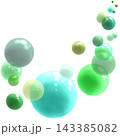緑色の球体が浮かぶ背景イラスト 143385082