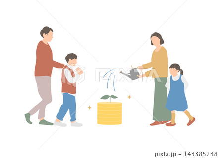 子どもの将来に向けて資産を育てる家族のイメージ 143385238