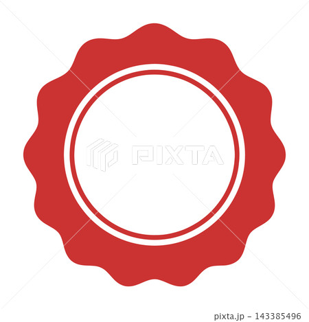 Red circular gear icon with white border isolated on white background Red circular gear icon with white border isolated on white background 143385496