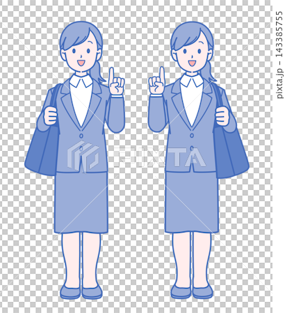 Illustration of a woman in a suit Illustration of a woman in a suit 143385755