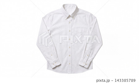 Classic white long sleeve button down shirt with clothing business menswear minimalist dressing textured isolated background photography wearable lifestyle wardrobe Classic white long sleeve button down shirt with clothing business menswear minimalist dressing textured isolated background photography wearable lifestyle wardrobe 143385789