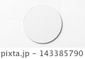 Single blank white circular coaster with minimalist tableware accessory interior material geometry centered isolated background lighting decoration protection composition collection 143385790