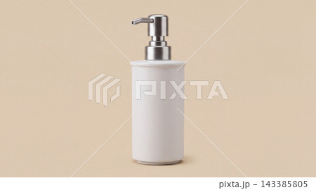 Minimalist white lotion dispenser bottle with silver pump nozzle dispenser skincare cosmetic container bathroom minimalist personal wellness accessory background packaging sanitary essential tabletop Minimalist white lotion dispenser bottle with silver pump nozzle dispenser skincare cosmetic container bathroom minimalist personal wellness accessory background packaging sanitary essential tabletop 143385805