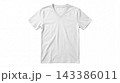 Men short sleeve white v-neck t-shirt apparel mockup on a white background with clothing template isolated branding minimalist presentation identity 143386011