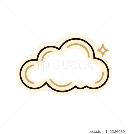 A stylized, glowing cloud icon with a sparkling star, representing a bright idea or good weather. 143386089