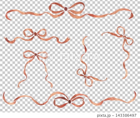 Ribbon illustration painted in watercolor Ribbon illustration painted in watercolor 143386497
