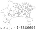 分割できる神奈川県白地図 143386694
