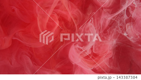 Cloud mix. Fog fluid. Red ink fume swirl explosion underwater. Art color blur texture abstract background pigment curl blow liquid. Cloud mix. Fog fluid. Red ink fume swirl explosion underwater. Art color blur texture abstract background pigment curl blow liquid. 143387384