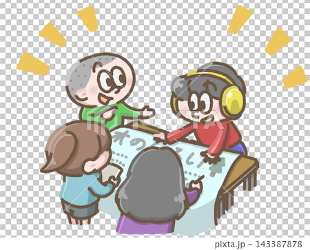 班活動をする子どもたちのイラスト 班活動をする子どもたちのイラスト 143387878