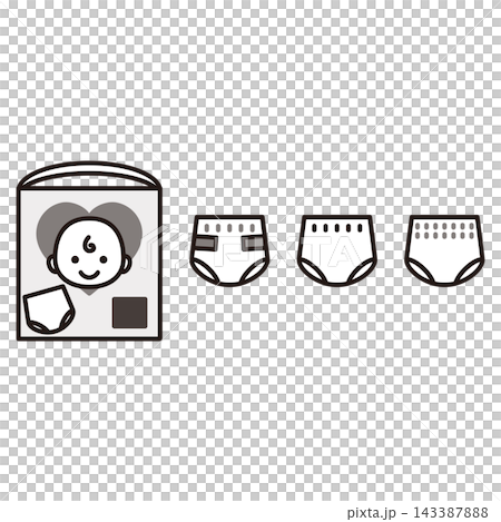 Diaper illustration set Diaper illustration set 143387888