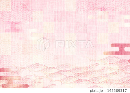 上品なピンク色の和風パターン背景 上品なピンク色の和風パターン背景 143389317